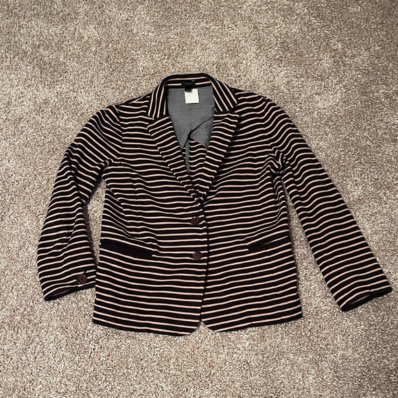 J Crew | Maritime Stripe Blazer | Black/Tan | Size Small - Picture 2 of 6